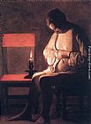 Georges de La Tour Woman catching Fleas painting